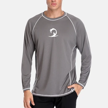 Anfilia los Hombres de Secado Rápido Camisetas de Loose Fit Camisas de Hombres Corriendo Senderismo Top UV-Protección Superior de la ropa de Playa de Surf de Trajes T-Shirt