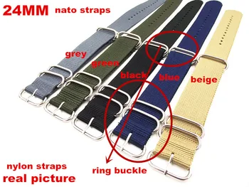 Anillo hebilla Mayorista 10PCS/lote de 18 mm 20 MM 22 MM 24 MM de Nylon de la banda de Reloj de la OTAN impermeable reloj de la correa de la moda de cada bandas