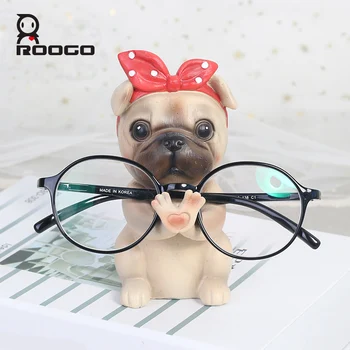 Animales Cachorro Forma de figurilla kawaii Resina gafas Titular de la Decoración de la Mesa de Estudio Regalo para los Niños