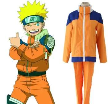 Anime Cos NARUTO Uzumaki Naruto Cosplay de Anime a la Mujer el Hombre del Traje Japonés Disfraces de dibujos animados top+pantalones Para Niñas y Niños, Show de Trajes