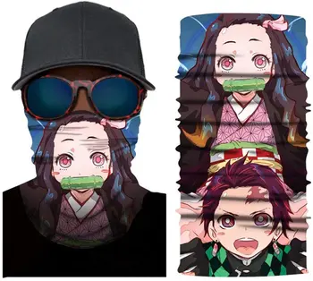Anime Demon Slayer Hashibira Inosuke Impreso en 3D de la Cara de la Máscara de Deportes al aire libre Durable de la Máscara de la Cara Pañuelo de dibujos animados de los Alrededores