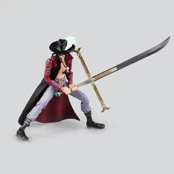 Anime One Piece 18cm BJD Dracule Mihawk Articulaciones Movibles de PVC Figura de Acción Modelo de la Colección de Juguetes