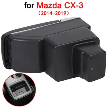 Apoyabrazos Cuadro Para Mazda CX-3-2019 Coche Central Contenedor de Almacenamiento de Cuero de la PU
