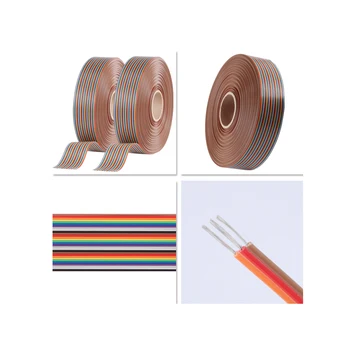 Arco iris de Color de 1,27 mm 40Pin AWM UL2651 7/0.127 mm TS 28AWG Eléctrico IDC Cable Plano Cable de 105 Grados 300V