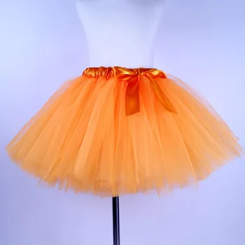 Arco iris de color naranja de tul niño niños bebé baile de disfraces vestido de fiesta de baile de novia corto pettiskirt niña tutu falda de los niños