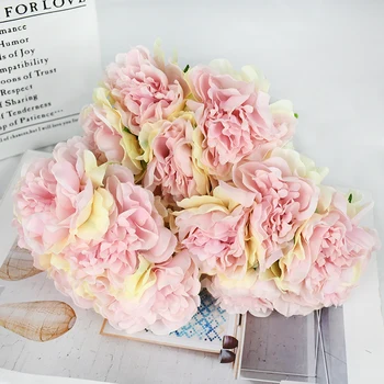 Artificial de Flores de Seda Blanca Rosa Hortensia Ramo de Mesa de Flores DIY Arreglo de la Boda Decoración del Hogar pieza Central Falso Flor