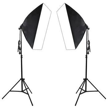 Astudio photo Studio Kit de Iluminación de 4x135W foto bombillas+Telones de fondo de caja de luz paraguas Studio Kit+5 en 1 Reflector Panel