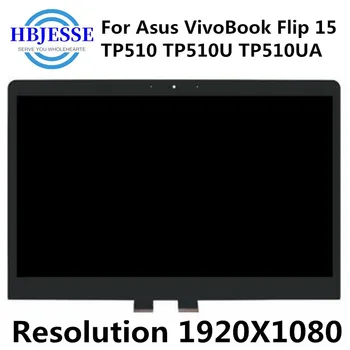 Asus VivoBook Flip 15 TP510 TP510U TP510UA FHD 1920x1080 Pantalla LCD de Pantalla Táctil del Panel de Cristal de la Asamblea