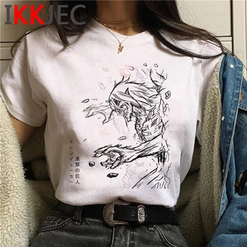 Ataque en Titán Shingeki No Kyojin camiseta de verano de la parte superior de las mujeres de streetwear par de ropa tumblr ropa estética