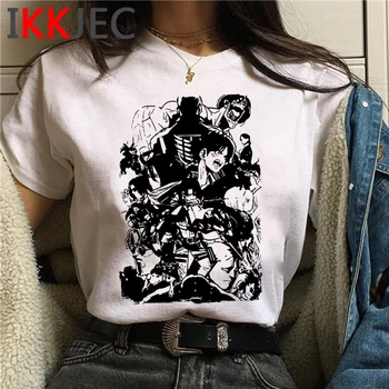Ataque en Titán Shingeki No Kyojin camiseta de verano de la parte superior de las mujeres de streetwear par de ropa tumblr ropa estética