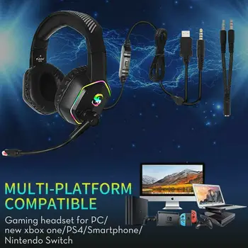 Auricular portátil Profesional de los Juegos de Auriculares Con Micrófono Auriculares con Cable de Audio Ajustable Para PC phone