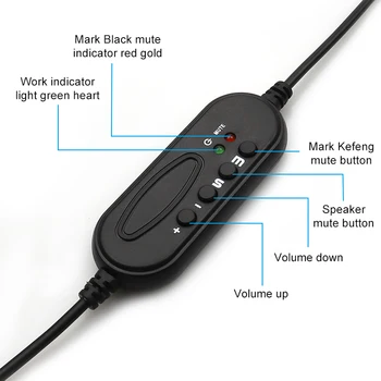 Auriculares USB con Micrófono para Ordenador PC Portátil Estéreo con Cable de los Auriculares para Trabajo de Oficina Auricular Gamer de Auriculares Para las Mujeres