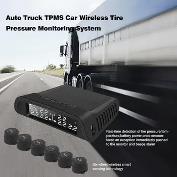 Auto Truck TPMS Inalámbrico para Coche de la Presión de los Neumáticos Sistema de Vigilancia Con 6 Sensores Externos de la Batería Reemplazable de la Pantalla LCD Para Remolque