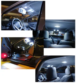 AutoEC 24 SMD 5050 Luz de techo con una guirnalda T10 ba9s 3 adaptadores de coche led Luces de Lectura en la cúpula de los bulbos de las lámparas blanco azul 10pcs #LL12