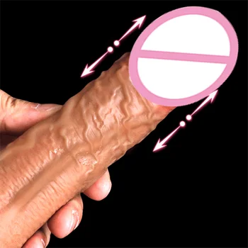Automática Telescópica Calefacción Pene Vibrador Femenino Masturbación Super Realista Consolador Vibrador Del Sexo Erótico Juguetes Para Adultos Productos