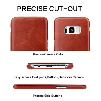 Auténtico Leanther Flip Caso Cubierta para Samsung Galaxy S8 S8 Más Integrado en el Imán de la Real caja de Cuero para el SM-G950F SM-G955F S8+