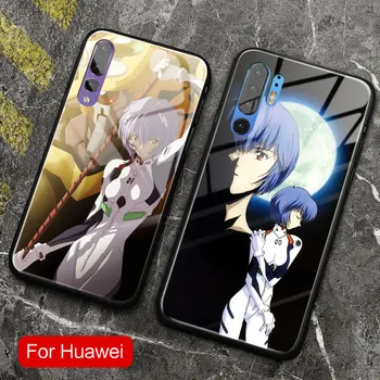 Ayanami Rei de cristal de la caja del teléfono de la cubierta de shell para el Huawei Honor V Mate P 9 10 20 30 40 Lite Pro Plus Nova 2 3 4 5