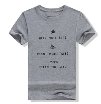 Ayudar A Más De Abejas De La Camiseta De Las Mujeres De La Planta Más Árboles Graphic Tees De Las Mujeres Salvar Los Mares Graphic Tees De Las Mujeres Camisas De Verano De 2020