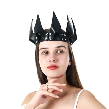 B. CYQZ Sexy Reina de la Corona de la Moda de la Mitad de la Cara Cosplay de Cuero de la Pu de la Tapa de Halloween Disfraces de la Fiesta de Carnavales club nocturno Erótica Máscara