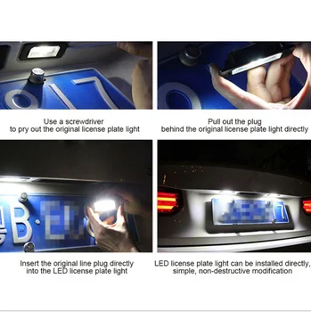 BAFIRE 1 Par de 18 LED Número de Licencia de la Placa de Luces de la Lámpara Para Peugeot 206 207 307 308 406 Para Citroen C3/C4/C5/C6/SAXO/XSARA 14935