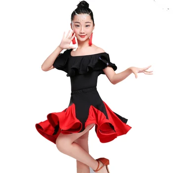 Baile latino Vestido Para las Niñas de los Niños cha cha, Tango, baile de Salón de Baile Vestido de Concurso de Disfraces a los Niños a Practicar la Danza Ropa