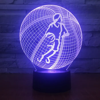Baloncesto Rapaces 3D LED Luz de la Noche para el Club de Oficina en el Hogar Decoración de la Habitación de la Luz de Regalos para niños Kid Colorida Lámpara de Escritorio Dropshipping