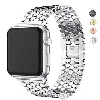 Banda de acero inoxidable para el Apple Watch de la Serie 6 se 5 4 3 2 1 38 MM 42 MM Correa de Repuesto Para el iwatch de 40 mm, de 44 mm de milanesa Accesorios