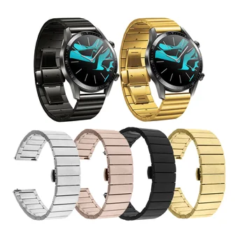 Banda de reloj de la Correa Para Huawei Reloj GT 2 46 mm de Metal de acero inoxidable de la Mariposa Hebilla de la correa de Muñeca Para Huawei GT 42mm Reemplazo