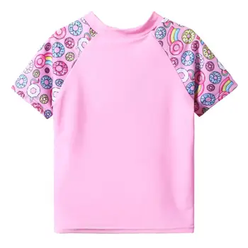 BAOHULU Conjunto de Dos Piezas Traje de baño de color Rosa Caballo de Impresión de Manga Corta trajes de baño UV UPF 50+ de Protección solar de Verano de las Niñas de la Playa de Surf de Desgaste