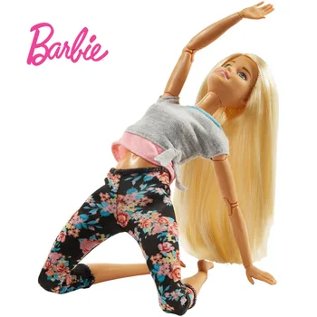 Barbie Original de la Gimnasia Yoga Deportes Muñeca Barbie Todas las Articulaciones se Mueven, Muñeca de Juguete Educativo Chica de Navidad, Cumpleaños Juguetes de Regalo DHL81