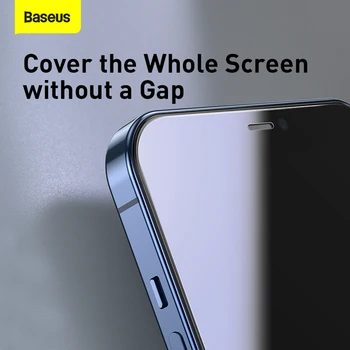 Baseus 2PCS Protector de Pantalla Para iPhone 12 Pro Max 0,3 mm de Vidrio Templado Para iPhone 12Pro Max 12 mini Delgada Cubierta Protectora de Cristal