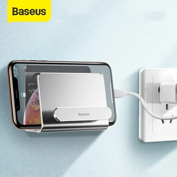 Baseus Pared soporte para Teléfono Ajustable soporte para Smartphone Con Adhesivo Casa Móvil Titular del Teléfono Para el iPhone 12 11 Pro XS Huawei Sony