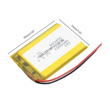 Batería recargable de 3.7 V 1200mAh 603450 de la Batería de li-ion, Lipo células de Litio Li-Po Batería de Polímero Para MP3 MP4 GPS del DVD de Luz LED de la Cámara 5743