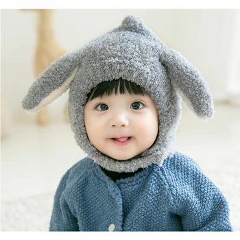 Bebé Orejas de Conejo Sombrero de Niño Infantil Otoño Invierno de Punto de Gorras para Niños Bebé Conejito Beanie Sombreros Accesorios de Fotografía Props