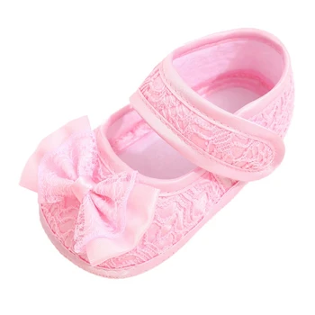 Bebé recién nacido Niña Zapatos Zapatos Blandos Suave con Suela antideslizante Bowknot Encaje Calzado Zapatos de Cuna Para 0-18M22222