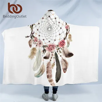 BeddingOutlet Bohemio con Capucha de Manta para Adultos Mandala Atrapasueños Lana de Sherpa Mujer Tirar de la Manta de Microfibra 127cmx152cm