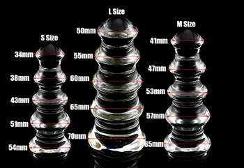 BEEGER pagoda tipo de vidrio transparente bolas anales butt plug punto g en el ano dilatador estimulador consolador de grandes anal tapones,3 tamaño de elegir 12441