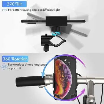 Bicicleta de Metal Anti Shake Rotación de 360 Teléfono soporte para Manillar de Bicicleta Accesorios con Ajustable Universal Manillar Cuna