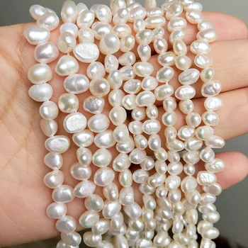 Blanco Irregular de Perlas de agua Dulce Natural de Cuentas de Piedra Para las Mujeres de la Joyería de BRICOLAJE de Decisiones del Collar de la Pulsera de 15