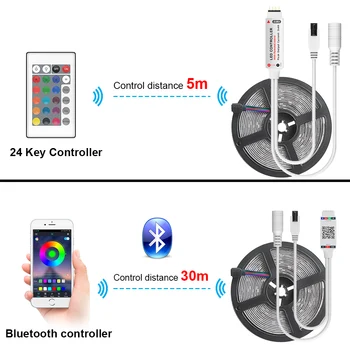 Bluetooth Tira LED RGB de la tira de 5050 luces 2835 LED de Luz de 5m 10m Flexible, con control remoto de navidad controlador de 15m 20m
