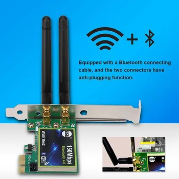 Bluetooth WiFi PCI-E Tarjeta de Red 2.4 G Inalámbrico de 150 mbps PCI-E PCI Express Adaptador de Red de Internet