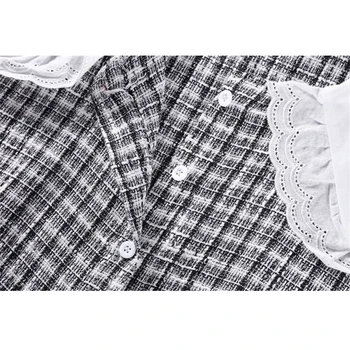 Blusa blanca de las Mujeres de Otoño de Manga Larga de Algodón de Mujer Tops y Blusas de cuello Peter pan de la Camisa de la Chica Suelta Casual de las Señoras Blusas