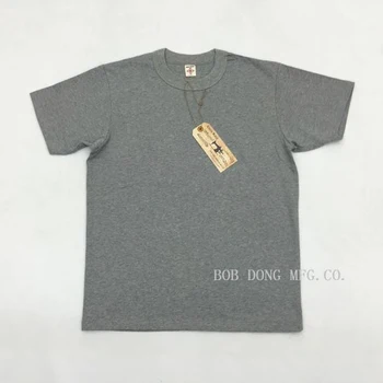 BOB DONG 300gr Camiseta Básica Camisetas de Verano, peso Pesado de Algodón de los Hombres de la Llanura Camisetas