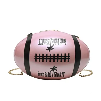 Bolsos de mano para Mujer de la Cadena de Mensajero Bolsa de Dama de Rugby Forma de Moda de la Personalidad Creativa Mini Bolsas de Mujer Hermosa en el Hombro de Fútbol