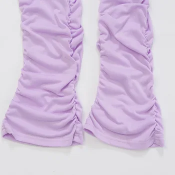 BOOFEENAA 2020 de la Moda de pantalones de Chándal de Mujer Apilados Polainas Ropa de Talle Alto, Entrenamiento de Corredores de Mujer Pantalones C85-AC65