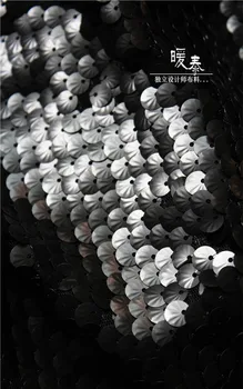 Bordado de Lentejuelas de Tela de color negro Mate de la Escala de Pescados de Lentejuelas de BRICOLAJE de Sirena de la Etapa de Ropa Props Decoración de la Falda Vestido de Tela de diseño
