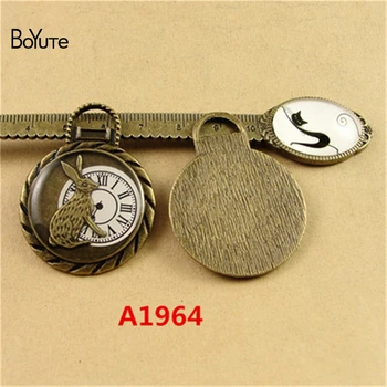 BoYuTe (10 Piezas /lote) 45*35MM Reloj Encantos de Bronce Antiguo Plateado de la Aleación del Cinc Esmalte Reloj Encantos Colgantes de los Resultados de Joyería de Bricolaje 19480