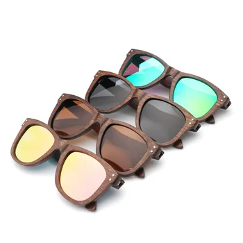 Brown Du madera gafas de sol de las mujeres gafas de sol de los hombres polarizada tonos para las mujeres UV400 retro gafas de sol occhiali da sole donna