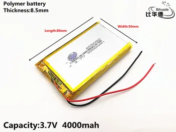 Buen Qulity 3.7 V,4000mAH,855080 de Polímero de litio ion / Li-ion de la batería de JUGUETE,BANCO de POTENCIA,GPS,mp3,mp4