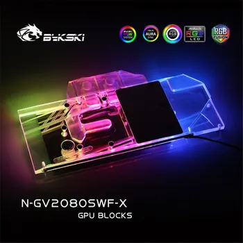 Bykski GPU Bloque de Agua de Cobertura Completa de Bloque Para Gigabyte RTX2080/2070 Super WINDFORCE VGA de Socialización del Disipador de calor del RGB N-GV2080SWF-X